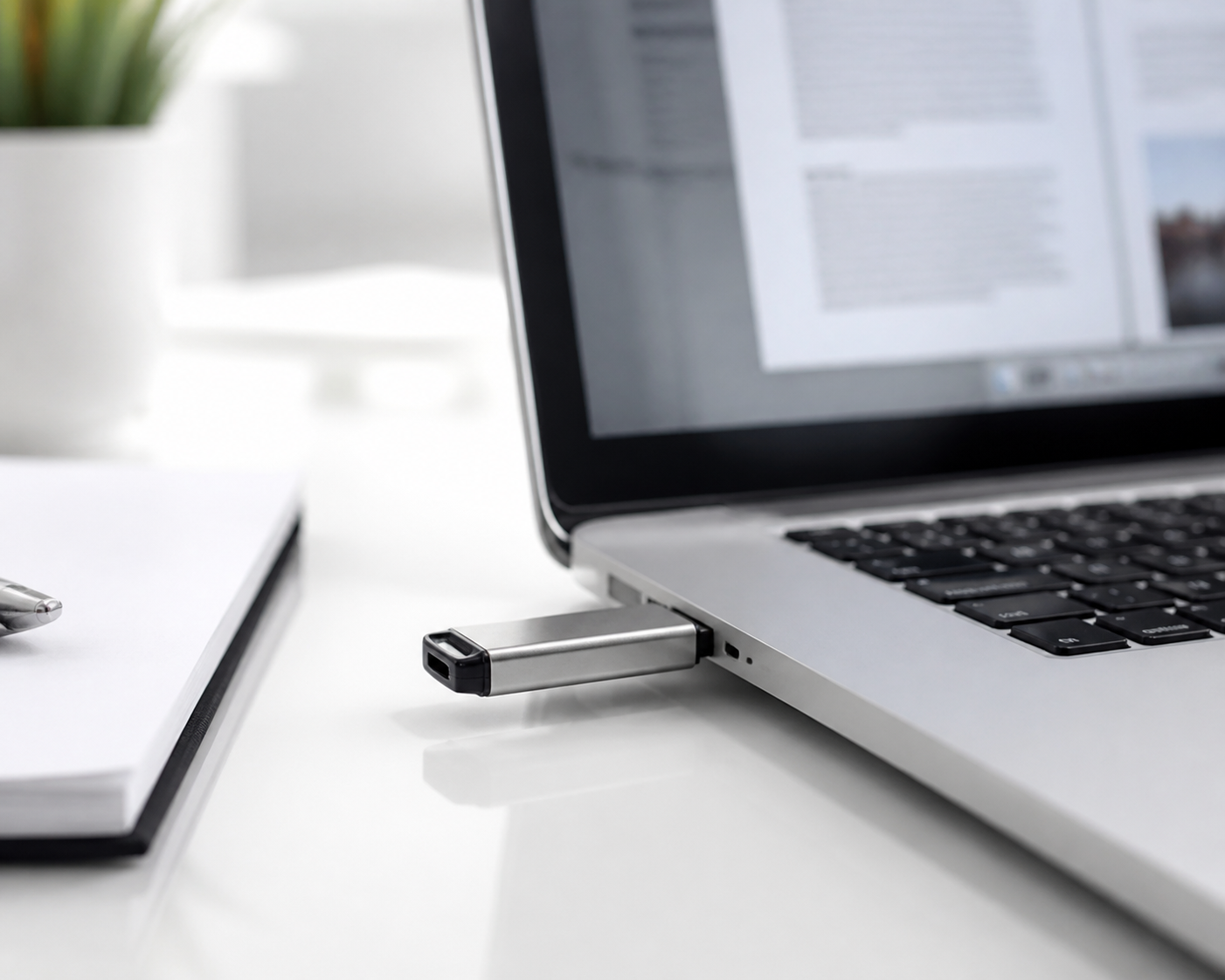SwiftStore flash drive in use