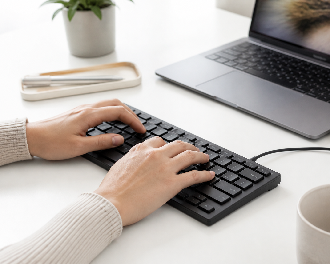 TypeEase keyboard in use
