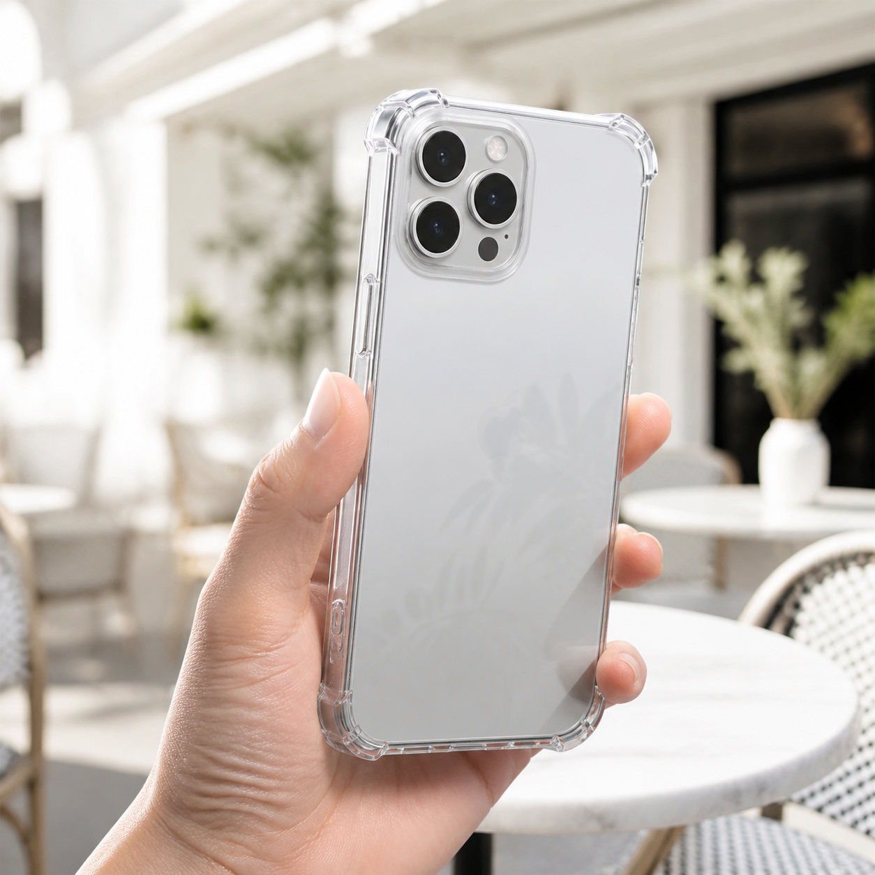ClearShield phone case in hand